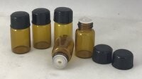 4mL Amber Bottle Black Screw Cap with Orifice - BULK PACK 100Pcs