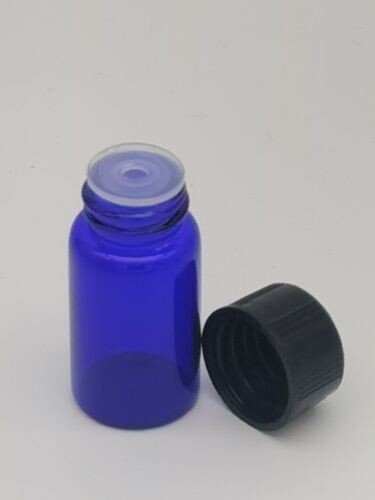 3mL Cobalt Blue Glass Bottle with Orifice & Cap - BULK PACK 100pcs