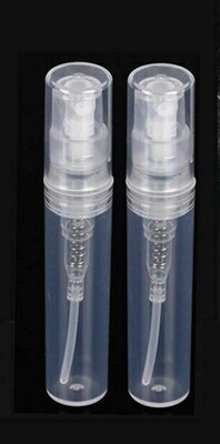 2ml Natural Colour Plastic Atomiser with Overcap - PACK 10