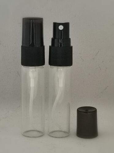 15mL CLEAR Glass with Black Spritzer Spray with Smokey Coloured Cover