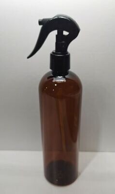 500mL Amber TALL PET (Plastic) 24mm Neck Bottle with Micro Trigger Spray (Button Lock)- Single Buy