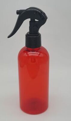 250mL Red Amber Boston PET (Plastic) with Black Micro Trigger Spray - Single Buy