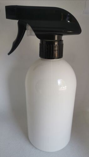 500mL WHITE PET (Plastic) with 28/410 BLACK TRIGGER SPRAY - Single Buy