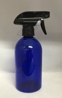 500mL Cobalt Blue PET (Plastic) Boston Bottle with Black Trigger Spray Head