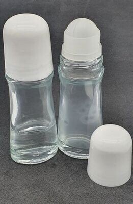 40ml Refillable Glass Deodorant Container & White Overcap - Single Buy