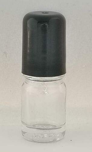 5ml CLEAR Boston Glass Rollon with Metal Roller