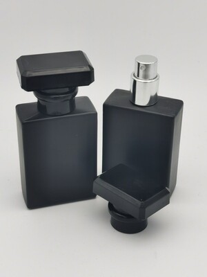 30mL BLACK Glass with T BLACK Overcap Perfume Atomiser - SINGLE BUY