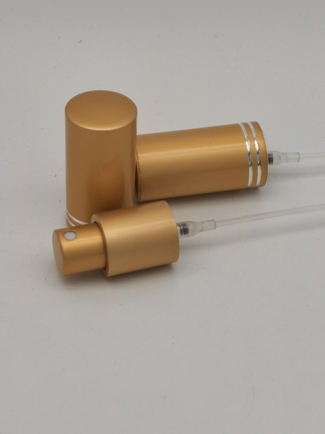 18mm Atomiser Spray Mist Heads - Matt Gold with 2 Ring (18mm neck Boston Bottles 5ml to 100ml) Bulk Pack 25