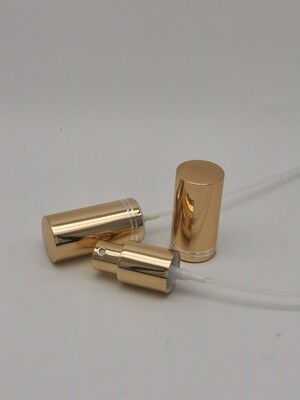18mm Atomiser Spray Mist Heads - Shiny Gold with 2 Ring (18mm neck Boston Bottles 5ml to 100ml) Bulk Pack 25