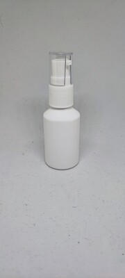 30mL White Serum Pump & Clear Overcap with White PET(Plastic) 18mm Neck Bottle - PACK of 10