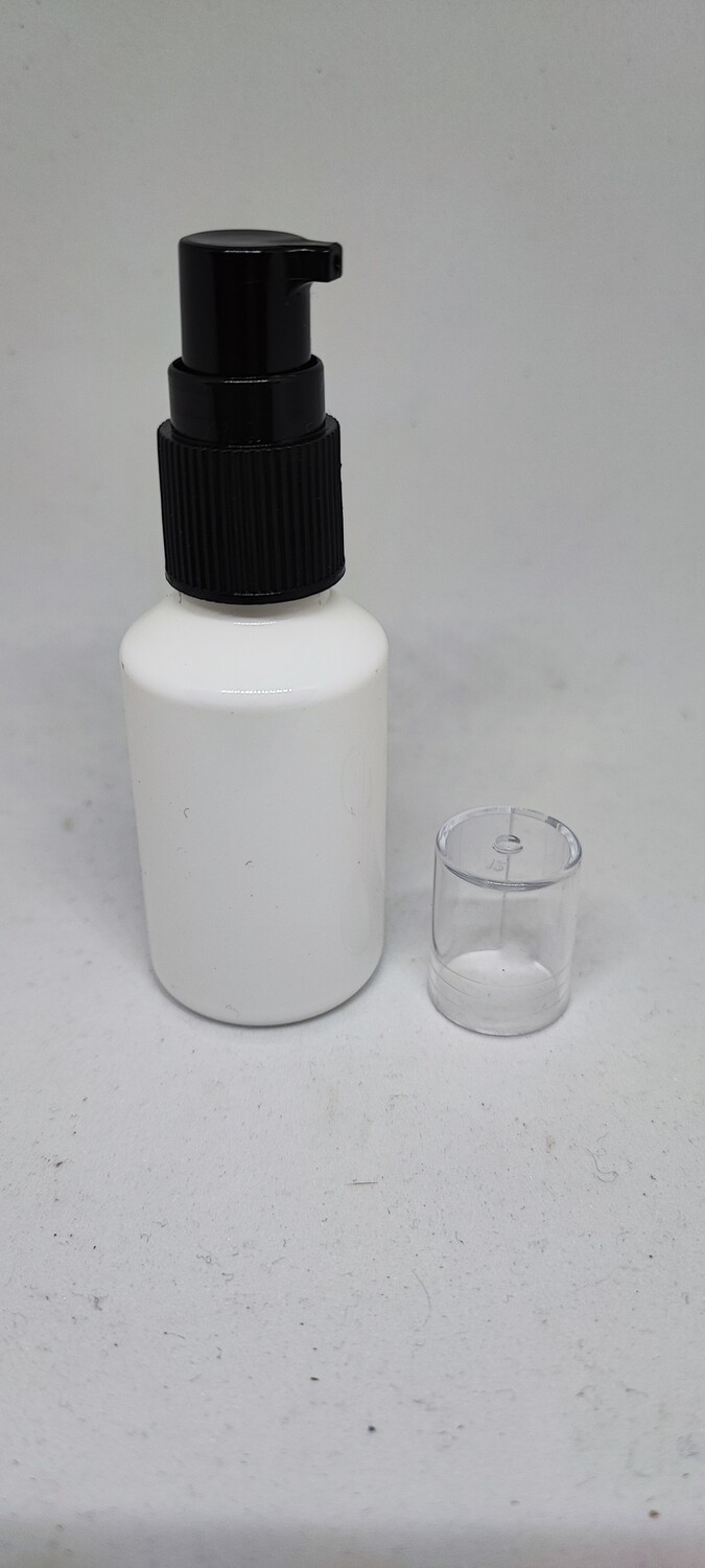 30mL Black Serum Pump & Clear Overcap with White PET(Plastic) 18mm Neck Bottle - PACK of 10