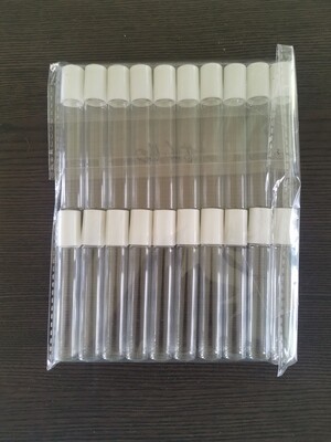 10ml Clear Glass Roll on Bottles Essential Oil Perfume Metal Roller Ball Bottle with WHITE Cap-  PACK of 20 Pcs