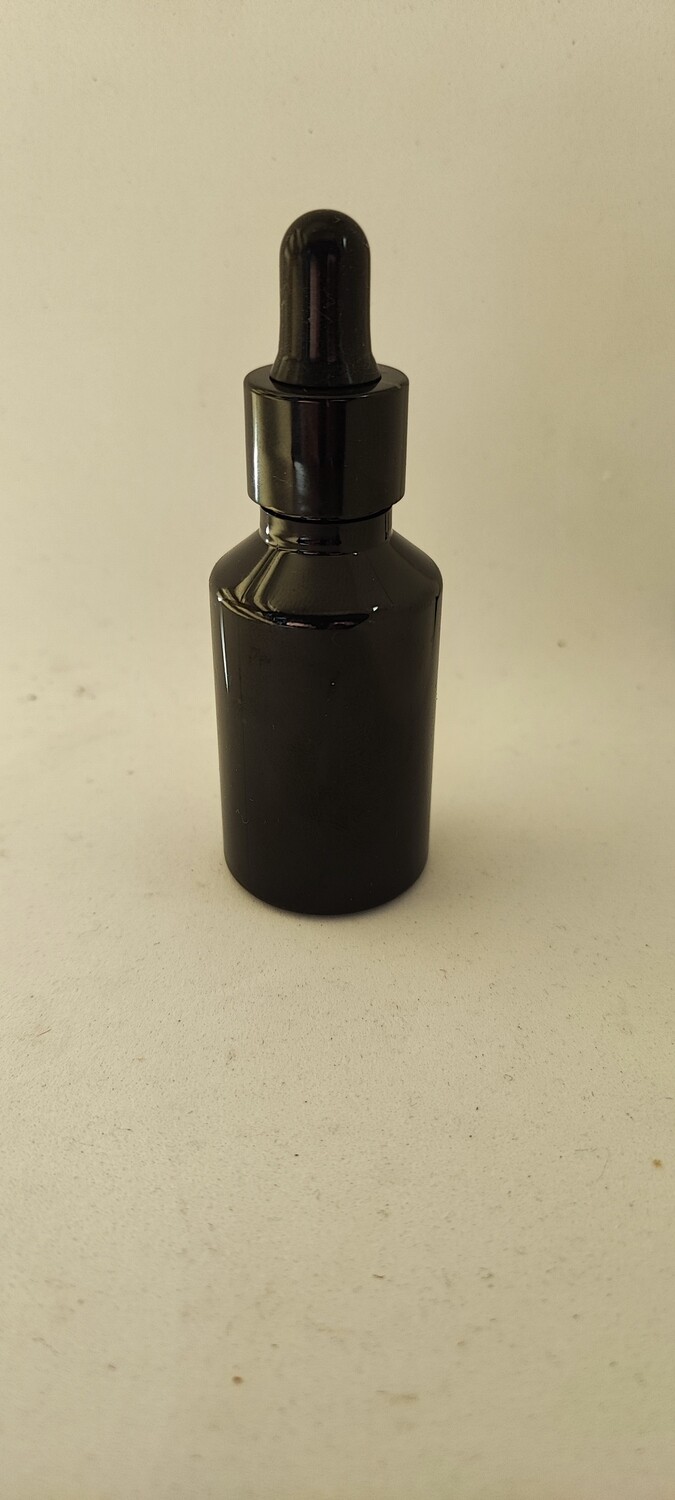 30mL PET(Plastic) BLACK Bottle BLACK Cap BLACK Teat + Dropper - 20 Pcs (Pre-Assembled)
