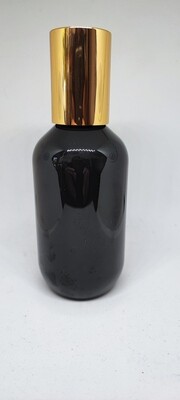 200ml BLACK PET(Plastic) Bottle (24mm neck) with Gloss Gold Atomiser - BULK 10 Pcs