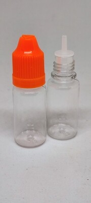 10mL Sample Dropper CLEAR PET (Plastic) ORANGE CAP - with Childproof Cap