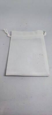 POUCH - White with draw up rope  110mm x 90mm