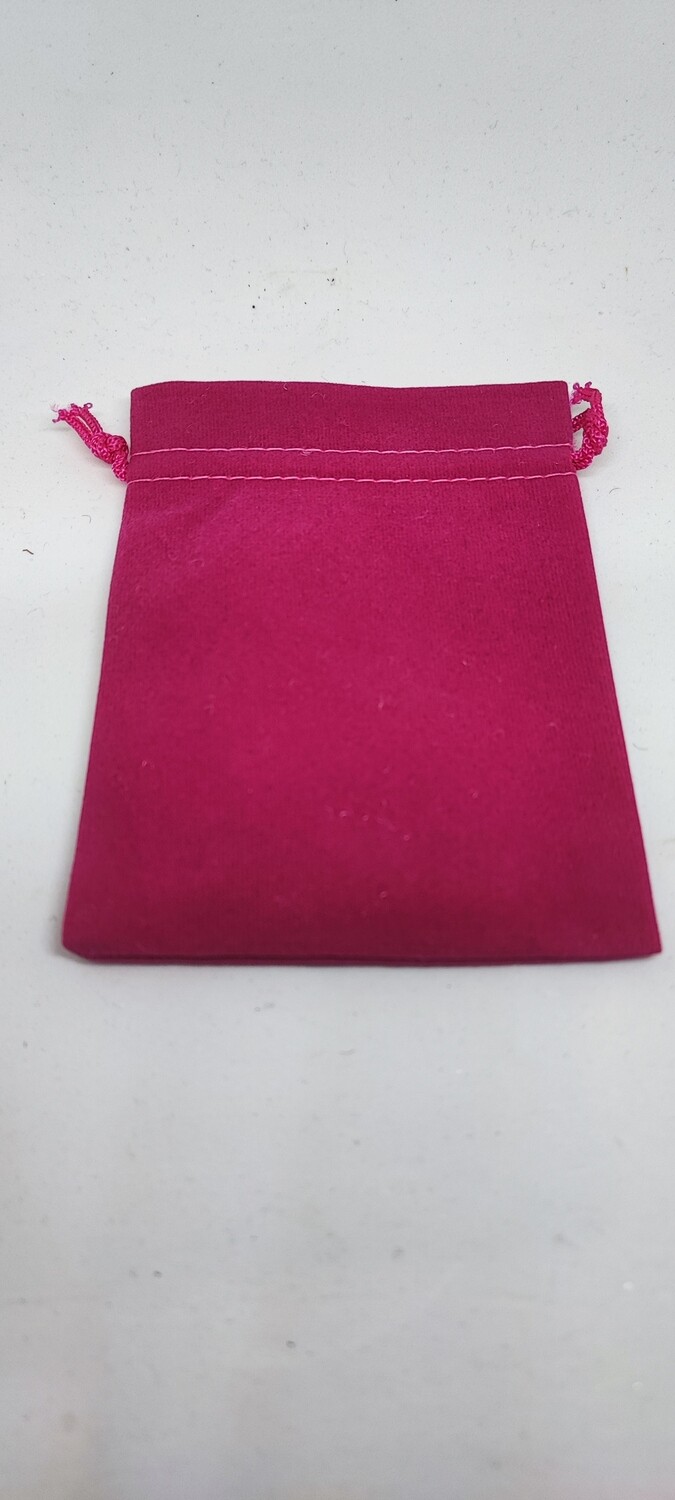 POUCH - Hot Pink with draw up rope  150mm x 110mm