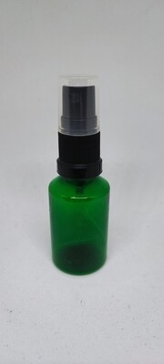 30mL Round GREEN PET (Plastic) with Black Spritzer with clear overcap - SINGLE BUY