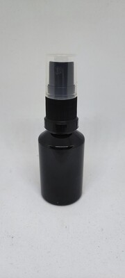 30mL Round BLACK PET (Plastic) with Black Spritzer with clear overcap - SINGLE BUY