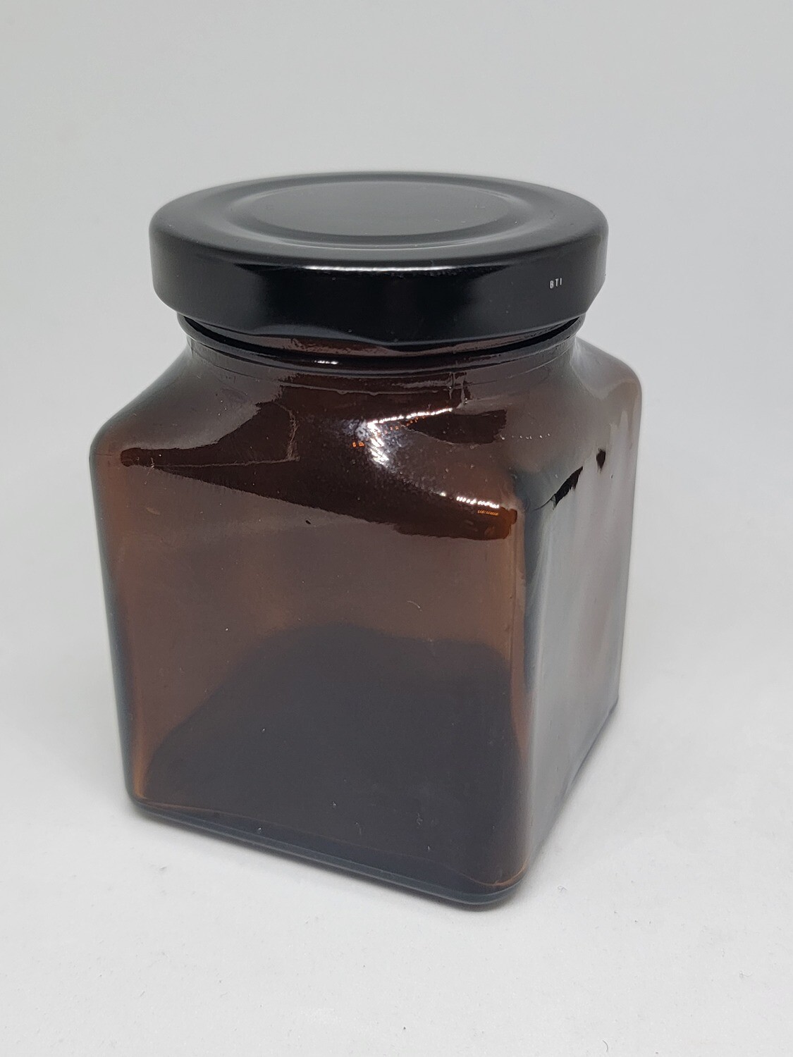 180g Amber Glass QUALITY Balm Pot  & BLACK Screw Cap Pack of 4 Pcs