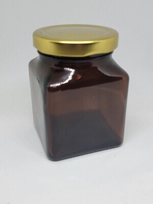 180 ml Amber Glass QUALITY Balm Pot  & GOLD Screw Cap Pack of 4 Pcs