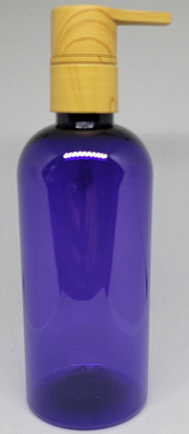 250mL Imitation Timber Lotion Pump with VIOLET PET(Plastic) Bottle -SINGLE BUY