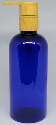 250mL Imitation Timber Lotion Pump with COBALT BLUE PET(Plastic) Bottle -SINGLE BUY