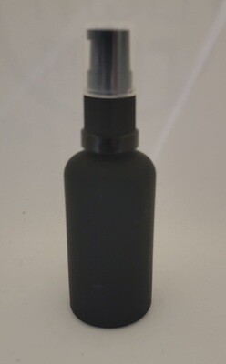 100ml FROSTED BLACK with 18 MM Neck BLACK SERUM/LOTION PUMP & CLEAR OVERCAP - Single Buy