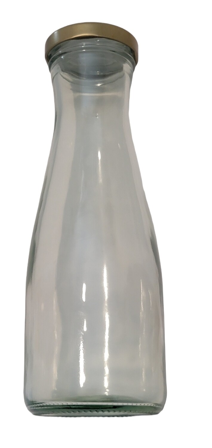 500mL Glass Juice Milk Bottle with 53mm Twist Cap - Bulk Pack 20 Pcs/Ctn