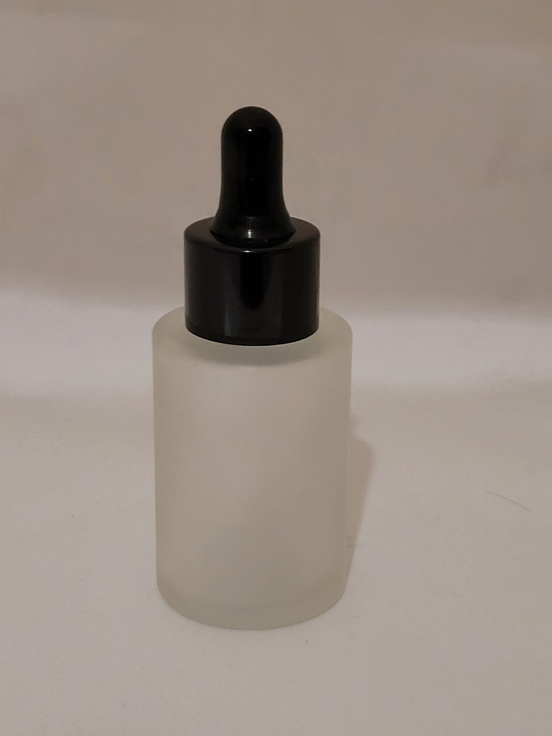 30mL FROSTED Square Shoulder Glass Dropper Bottle with BLACK Teat & 20mm Gloss Cap