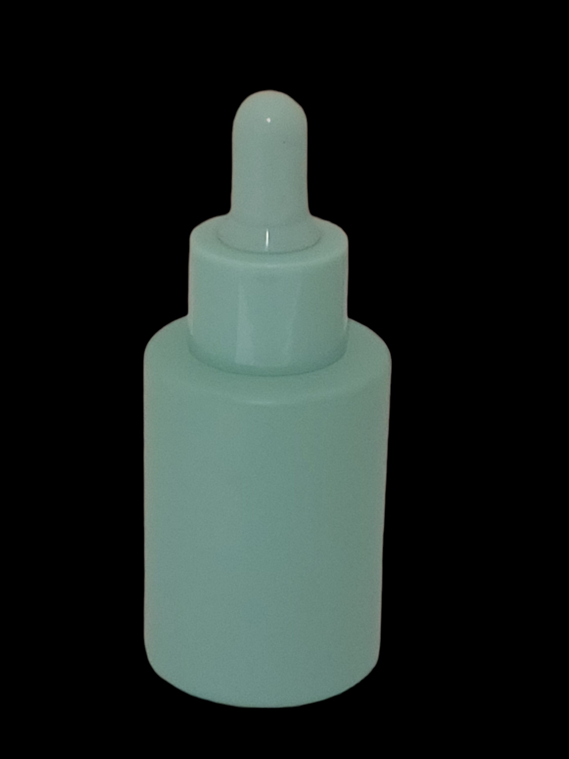 30mL LIGHT BLUE (Coated) Square Shoulder Glass Dropper Bottle with BLUE Teat & 20mm BLUE Cap