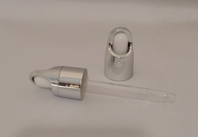 DROPPER SET - Over Cap Teat Glass Bulb Tip - 18mm Fit 5mL - 100mL Boston Glass Bottles - SELECT COLOUR