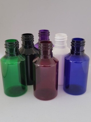 30ml PET(Plastic ♲) 18/410 - 18mm Neck - Bottle Only - Bulk Buy Pack of 50  - SELECT FROM 7 COLOURS