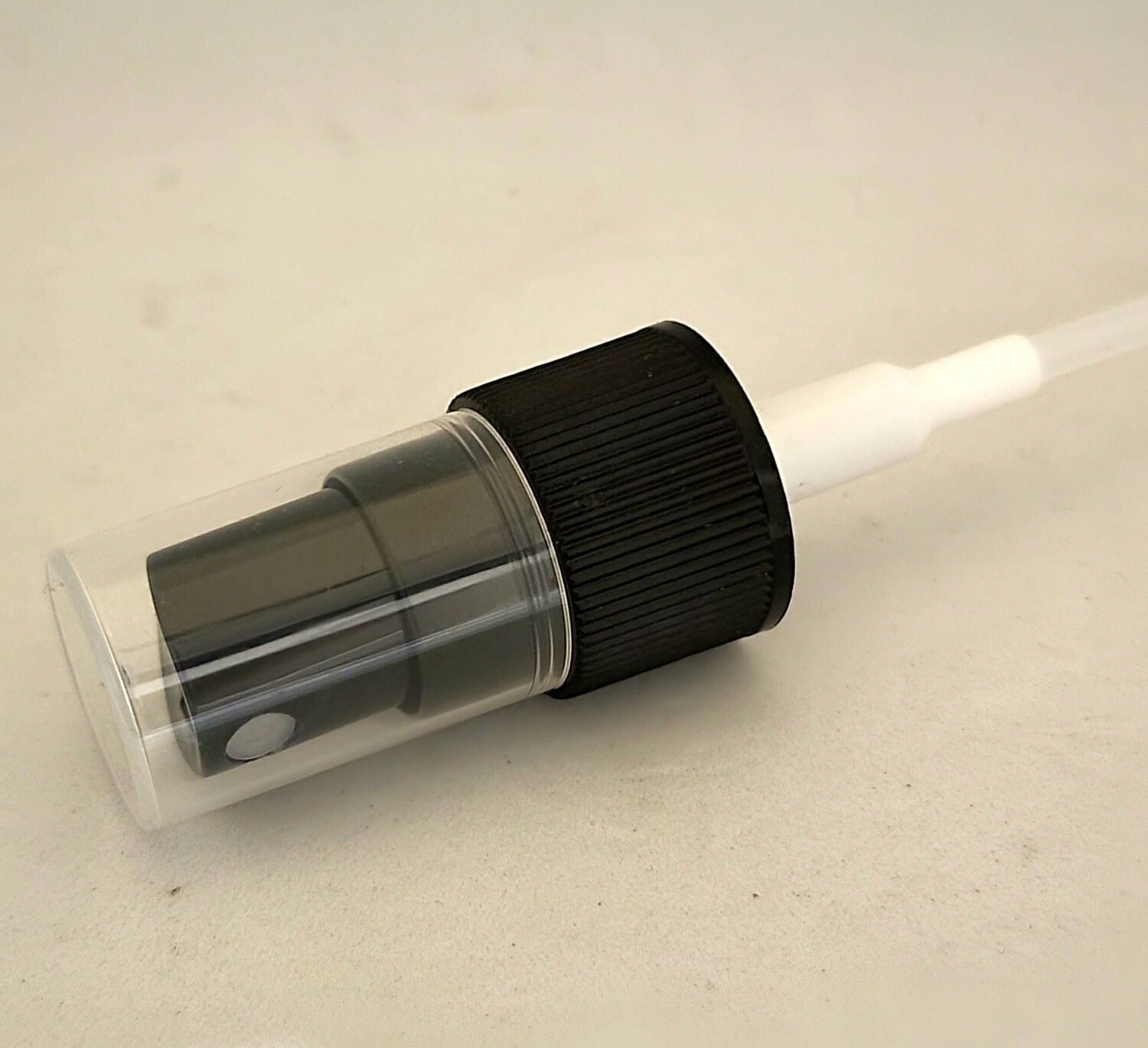 20mm Atomiser Spray Mist Heads  CHOOSE COLOUR, COLOUR: BLACK WITH CLEAR OVER CAP 20mm