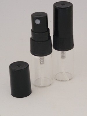 2ml  Glass Atomiser with Black Overcap