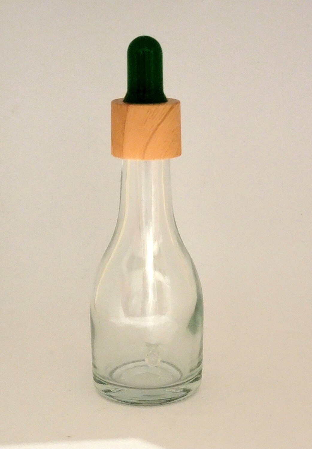 30mL WAIST GLASS with Timber Cap & Black Teat DROPPER SET  - SINGLE BUY