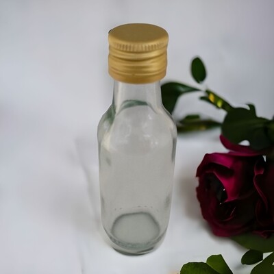 25 ml Mini Glass Bottle with Gold metal Tamper Cap