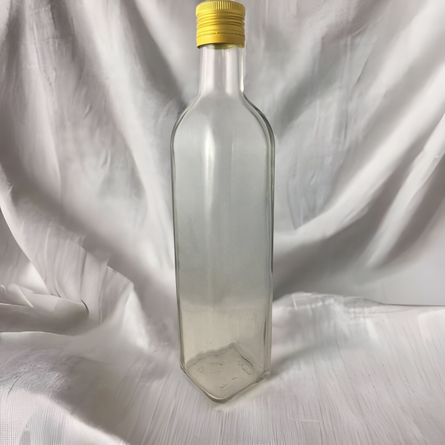 500mL Glass Bottle Quad Clear with FREE 31.5mm Metal Tamper Cap and Pourer