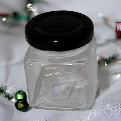 50ml Square Glass Jar with FREE and BLACK TWIST Cap PRE-ORDER