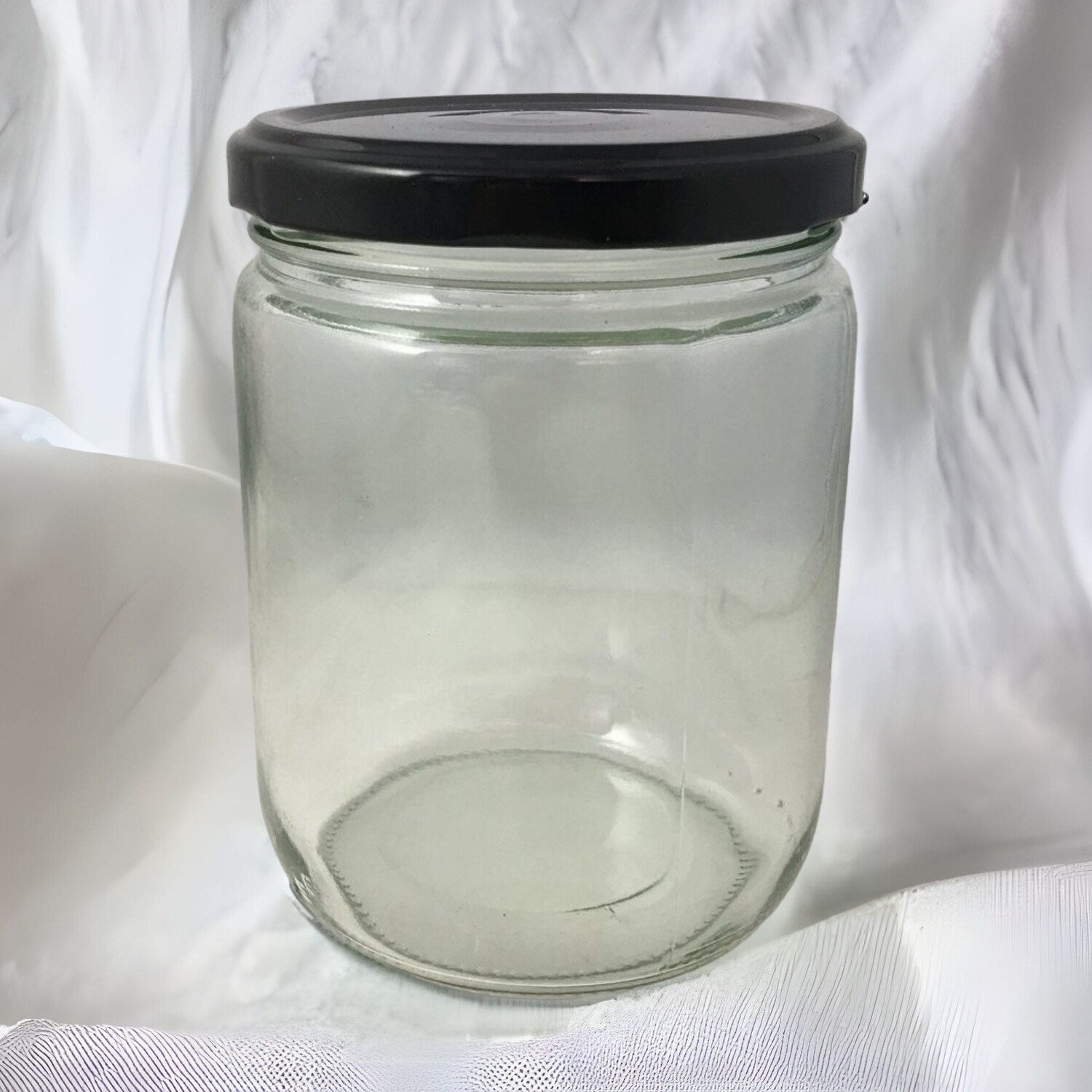 500mL Glass Jar & 82 mm FREE  BLACK Twist Cap (57 Pcs)