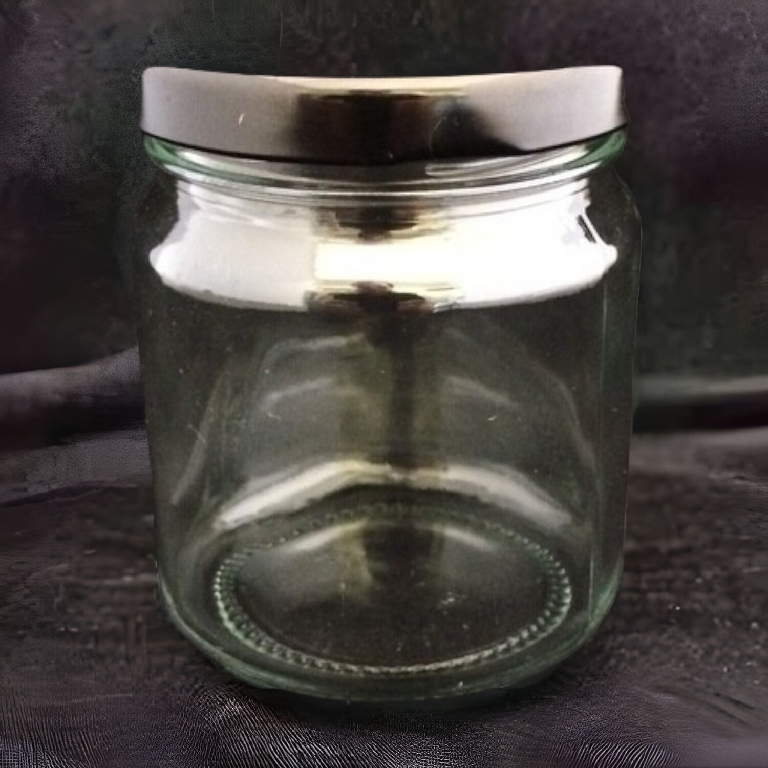 210ml or 7oz Glass Jar with Black 63mm Metal Twist Lid