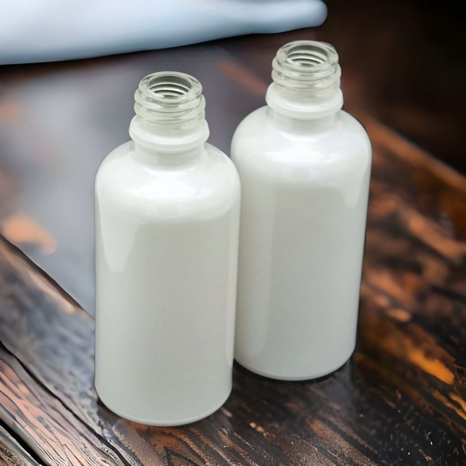 50ml PEARL WHITE (Coated) Boston 18mm Neck Glass Bottle Only - BULK Pack of 32 Bottles
