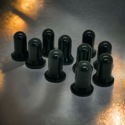 18mm Gloss Black Teats - BULK 100pcs