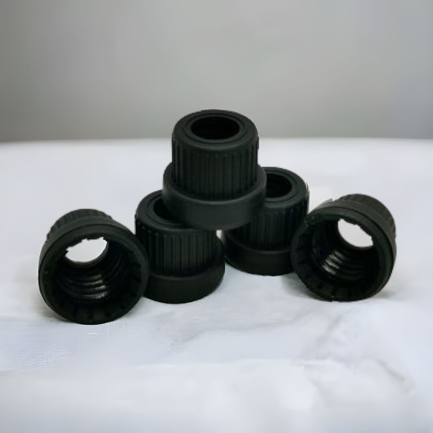 18mm Black TAMPER Evident Caps (EURO STYLE) for Droppers (Cap Only) - BULK 100pcs
