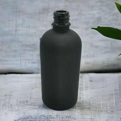 100ml MATT BLACK Boston 18mm Neck Glass Bottle Only - BULK Pack of 10 Bottles