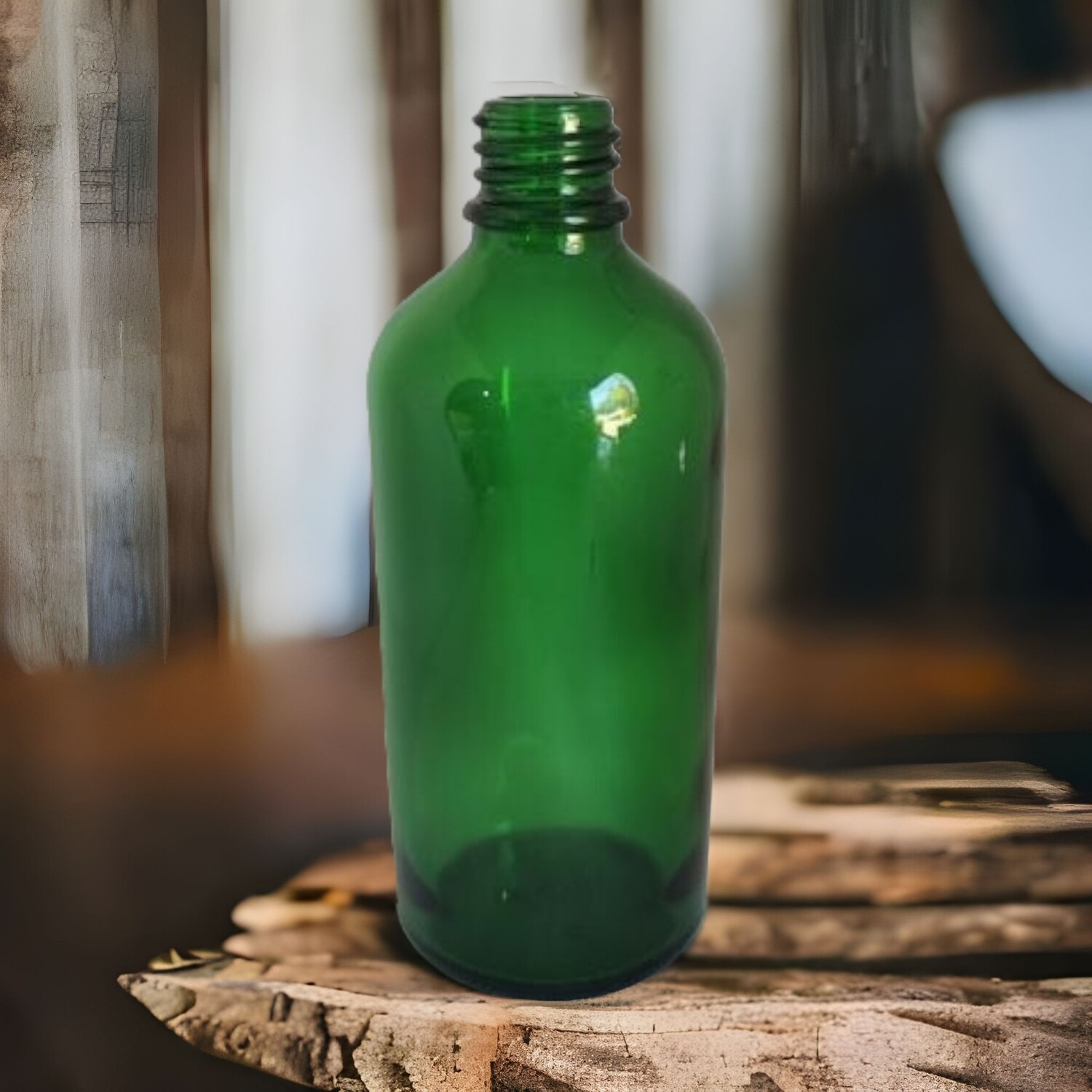 100ml GREEN Boston 18mm Neck Glass Bottle Only - BULK Pack of 70 Bottles