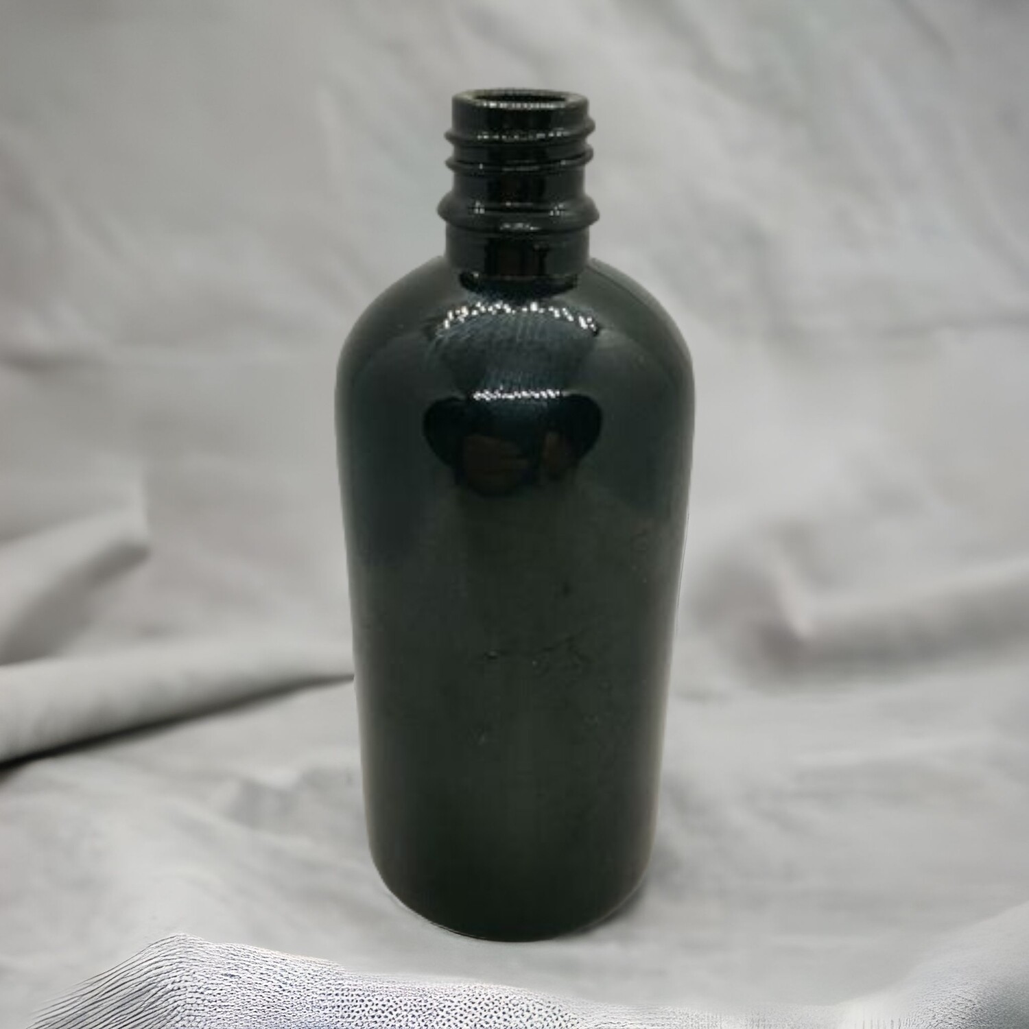 100ml GLOSS BLACK Boston 18mm Neck Glass Bottle Only - BULK Pack of 70 Bottles