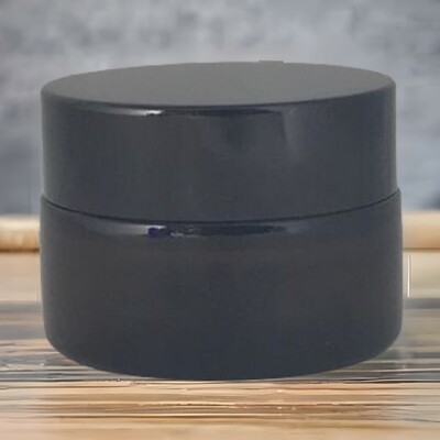 20g Amber Glass Balm Pot with Black Screw Cap and Caska Seal