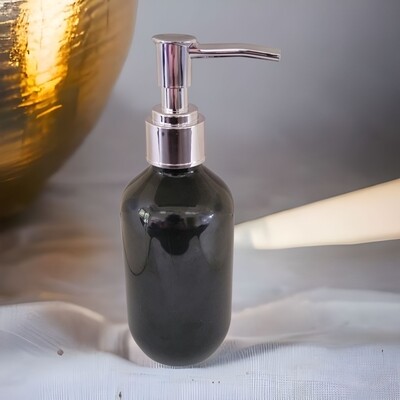 200 mL PET (PLASTIC) BLACK Veral Bottle with Silver Lotion Pump - PACK of 5