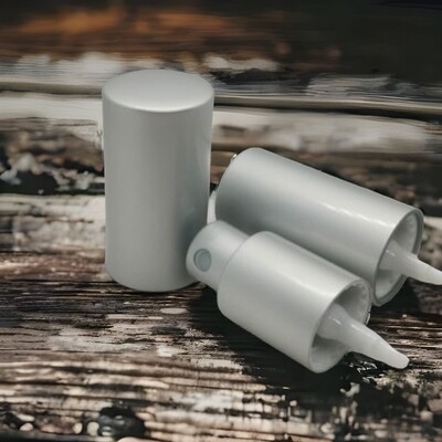 18mm Atomiser Spray Mist Heads - MATT SILVER (18mm neck Boston Bottles 5ml to 100ml) Inc Oring Bulk Pack 50